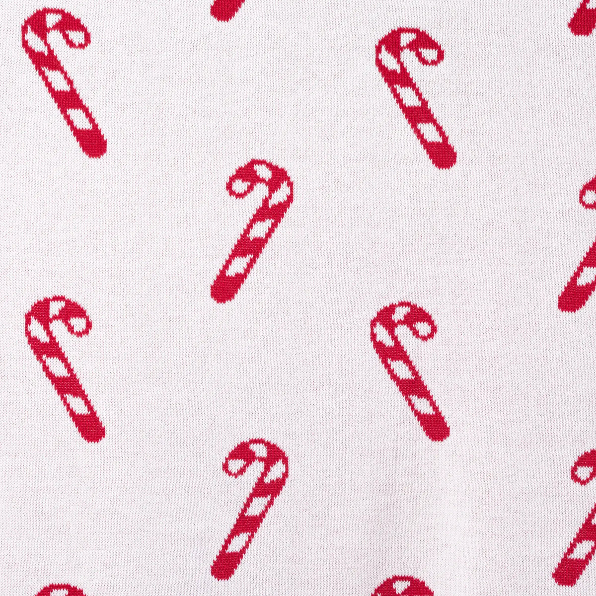Christmas Candy Cane Cotton Knit Baby Blanket