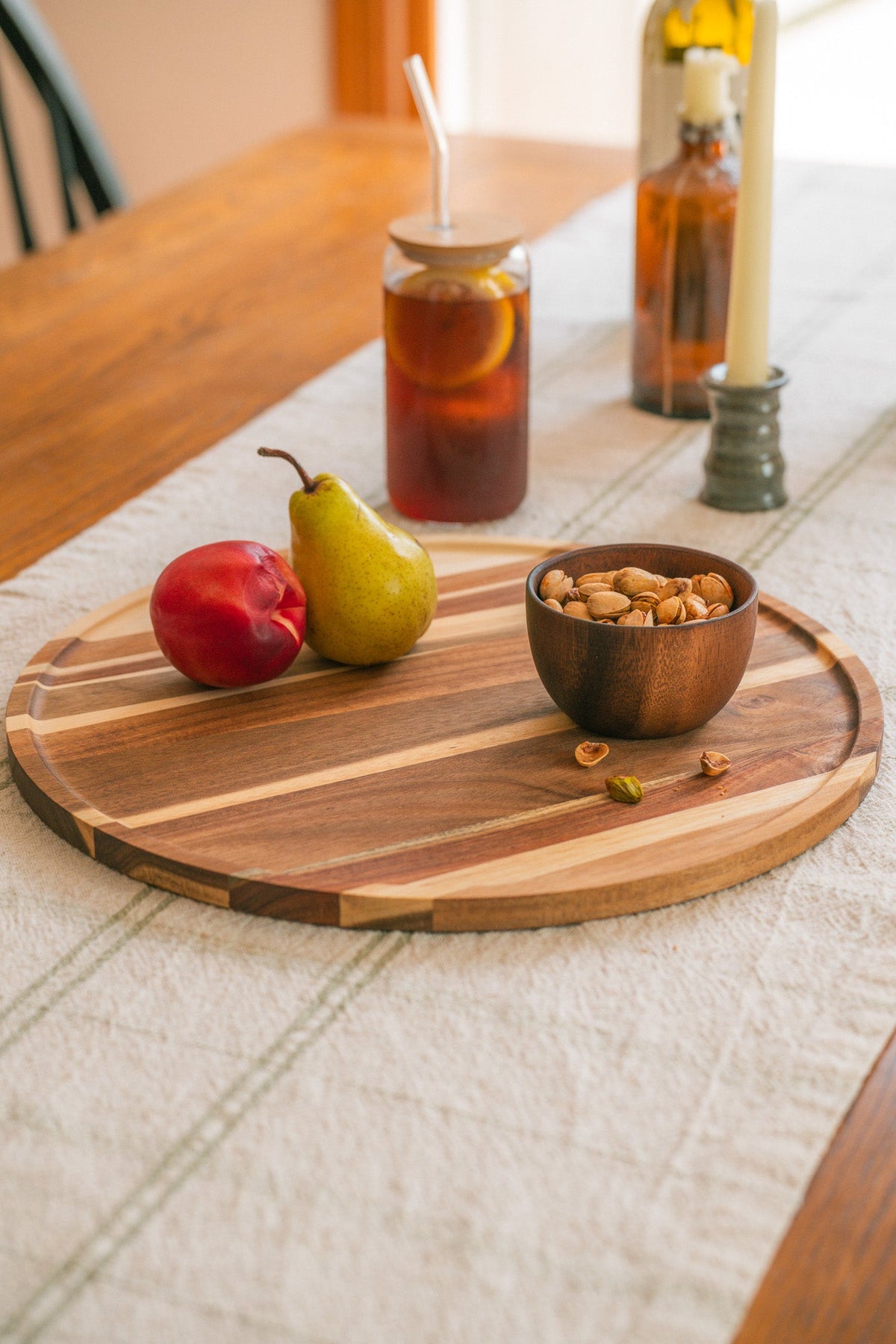 15-Inch Round Wood Charcuterie Serving Board
