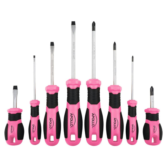 Apollo Tools 8 Pink Essential Screwdriver Set DT5018P