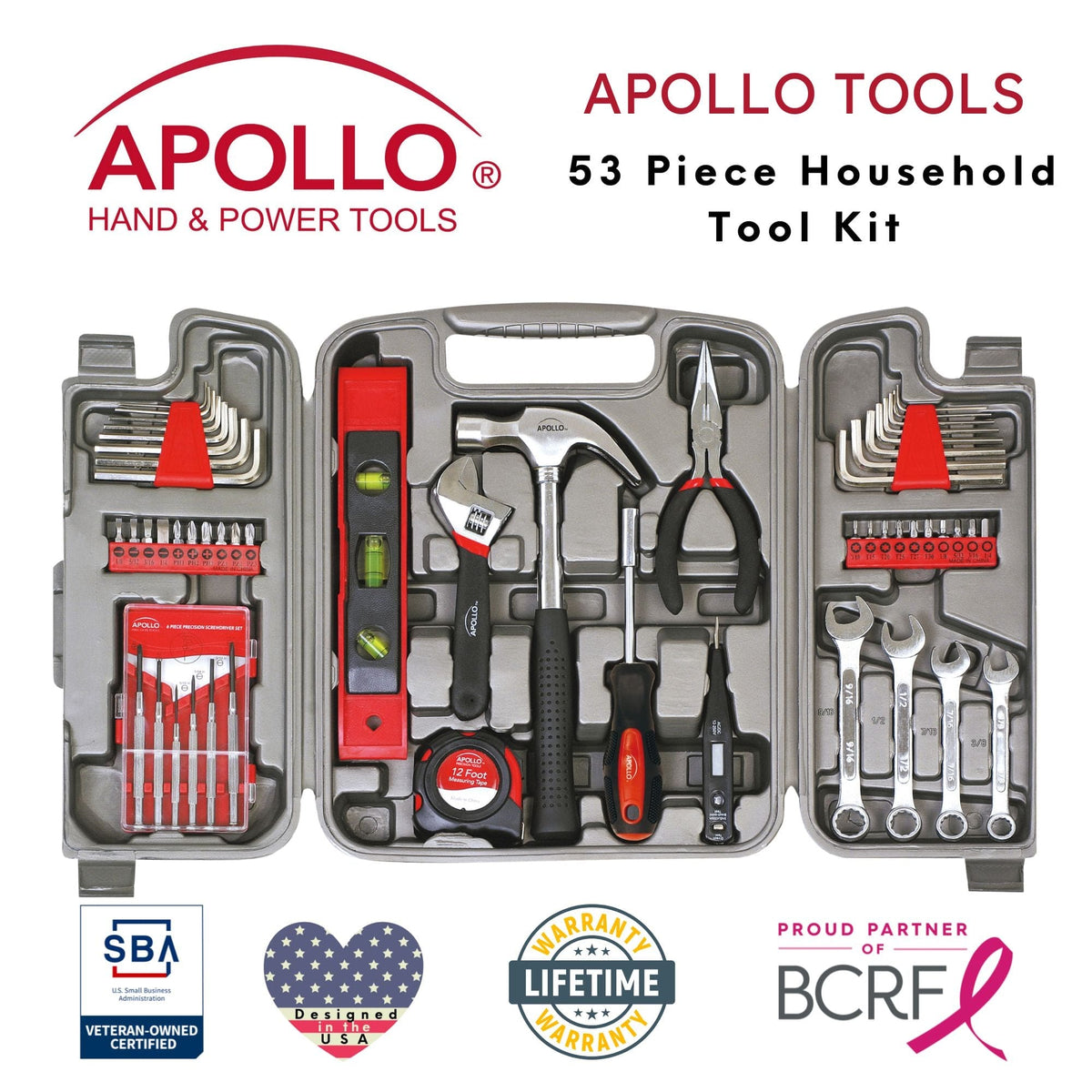 Apollo 53-Piece Household Tool Kit
