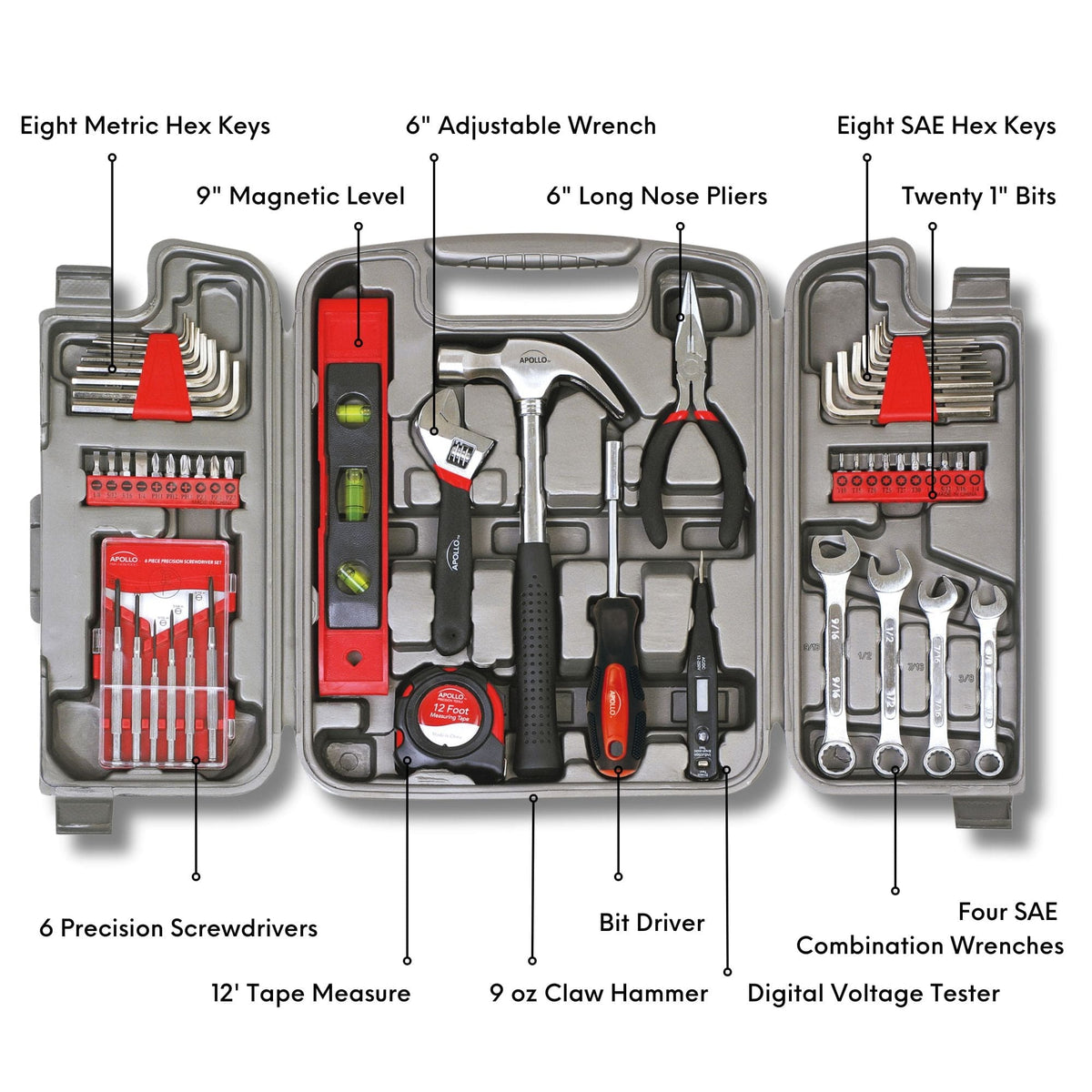 Apollo 53-Piece Household Tool Kit