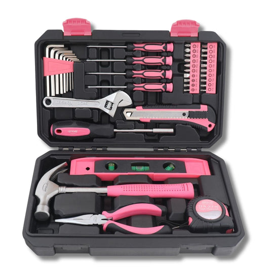 Apollo 39-Piece Pink Home Tool Set with Storage Case