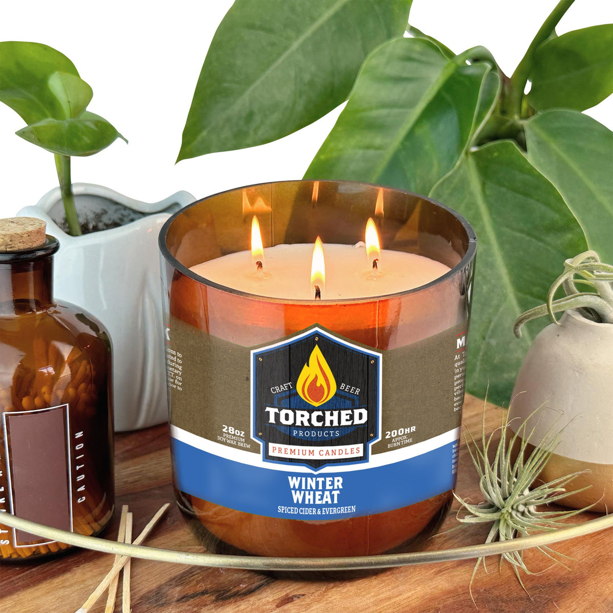 Winter Wheat Soy Wax Beer Bottle Candle