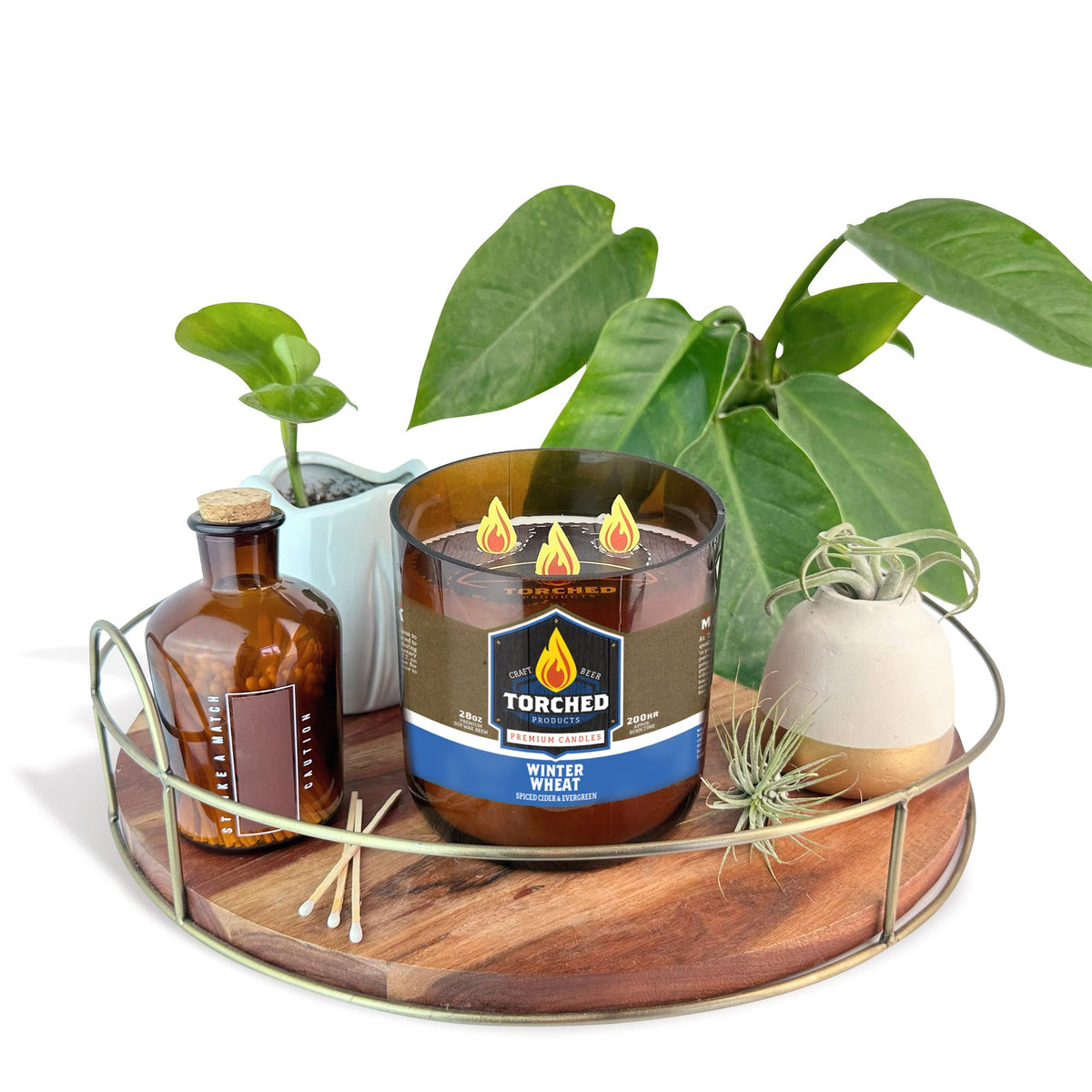 Winter Wheat Soy Wax Beer Bottle Candle