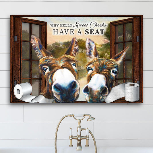 “Have a Seat, Sweet Cheeks” Bathroom Canvas