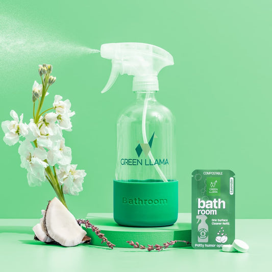 Refillable Lavender Bathroom Cleaning Kit