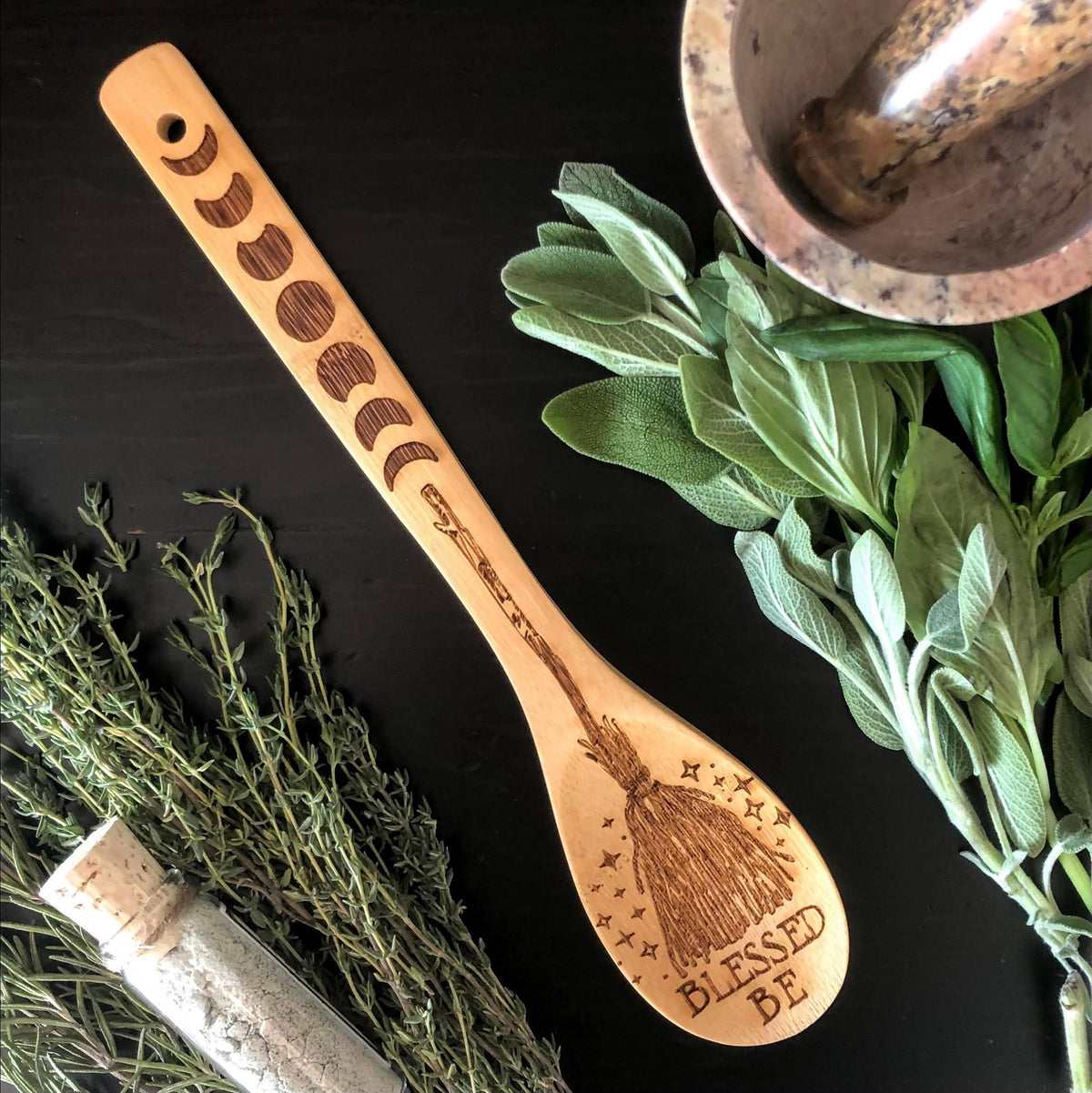 Witchy Bamboo Spoon & Kitchen Mitts