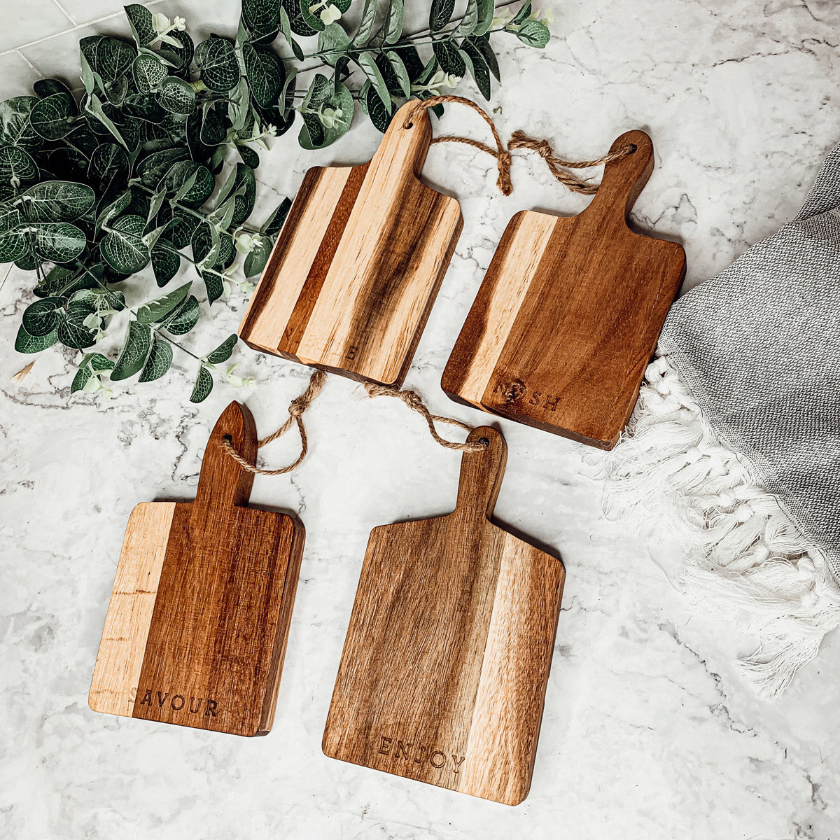 Acacia Mini Serving Boards — Individual or Set of 4