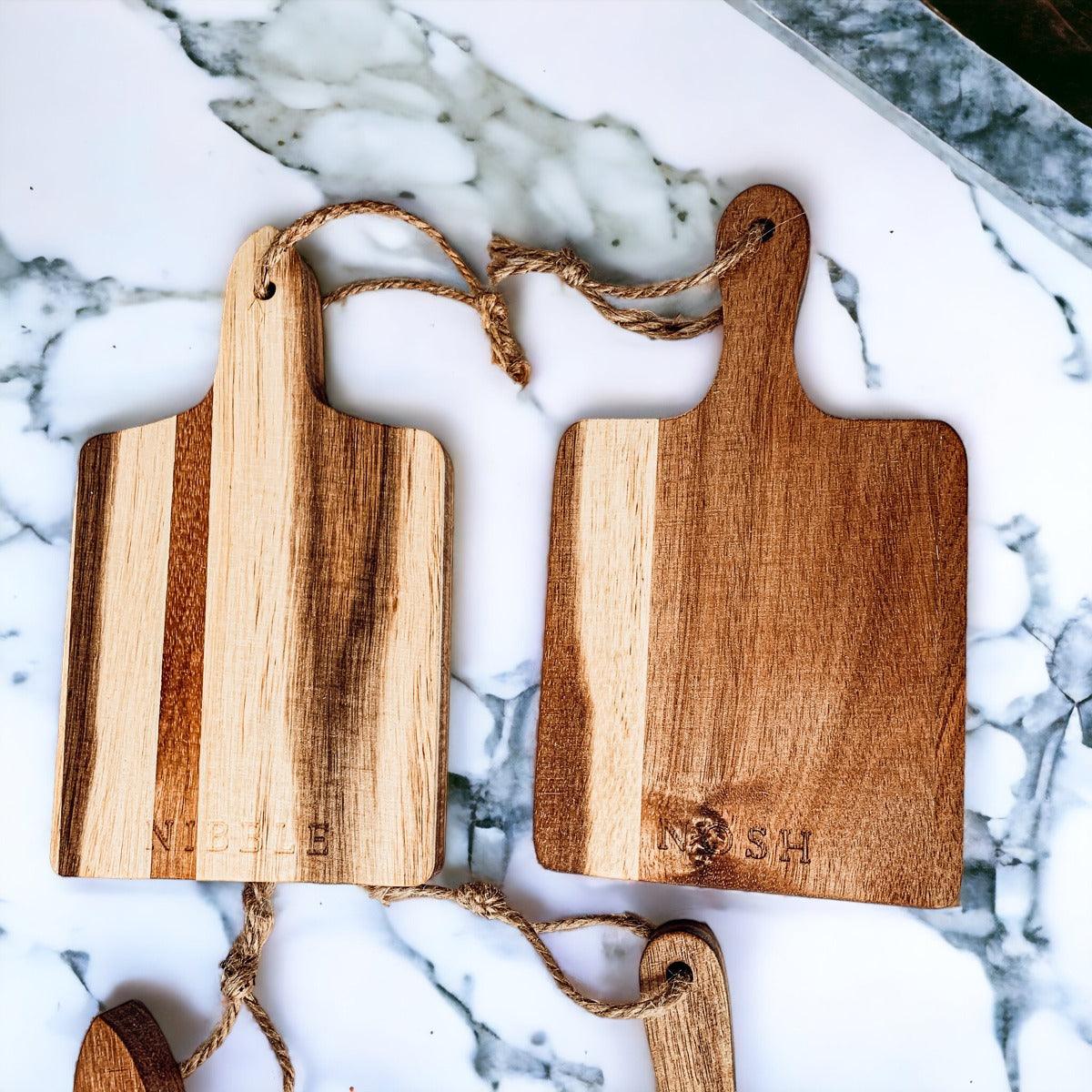 Acacia Mini Serving Boards — Individual or Set of 4