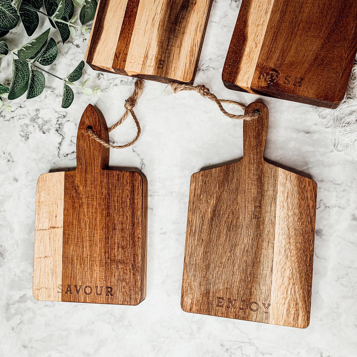 Acacia Mini Serving Boards — Individual or Set of 4