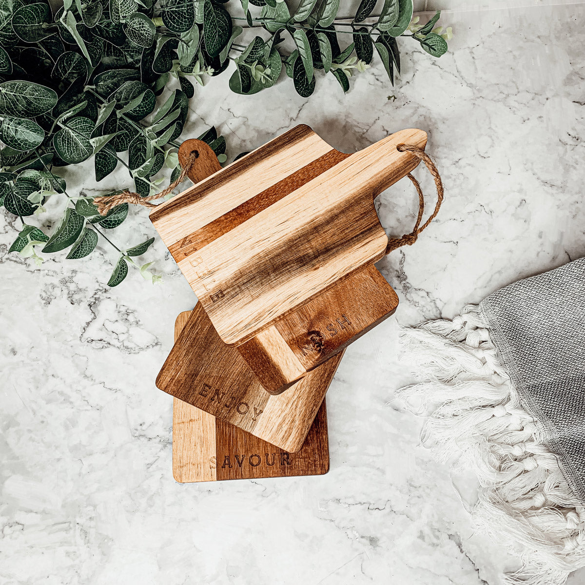 Acacia Mini Serving Boards — Individual or Set of 4