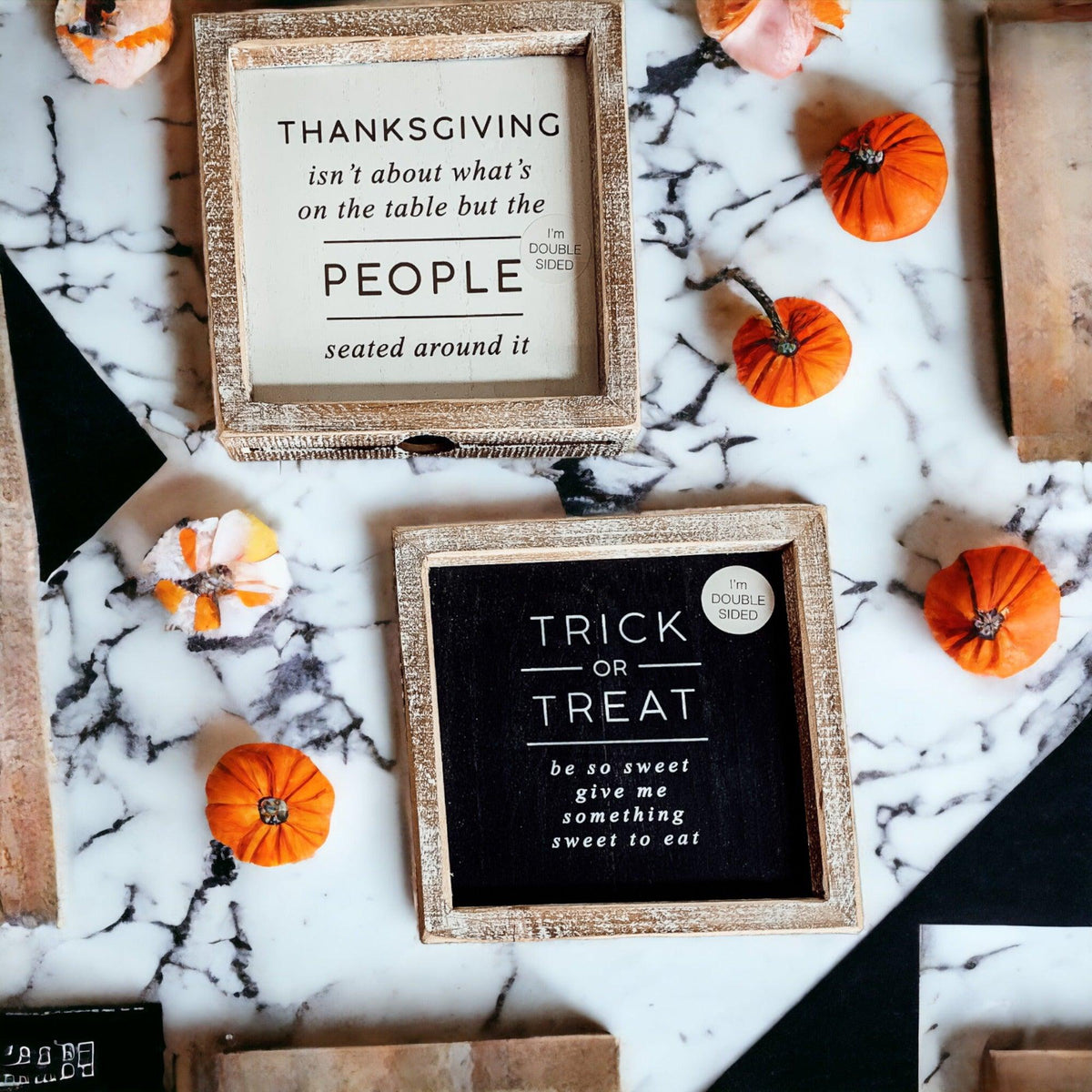 Double-Sided Halloween & Thanksgiving Sign