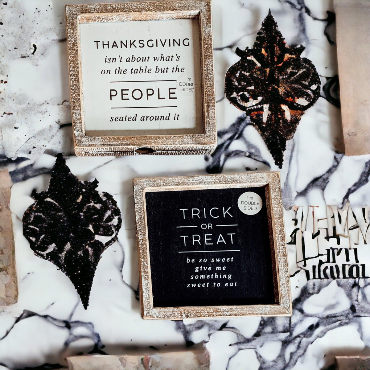 Double-Sided Halloween & Thanksgiving Sign