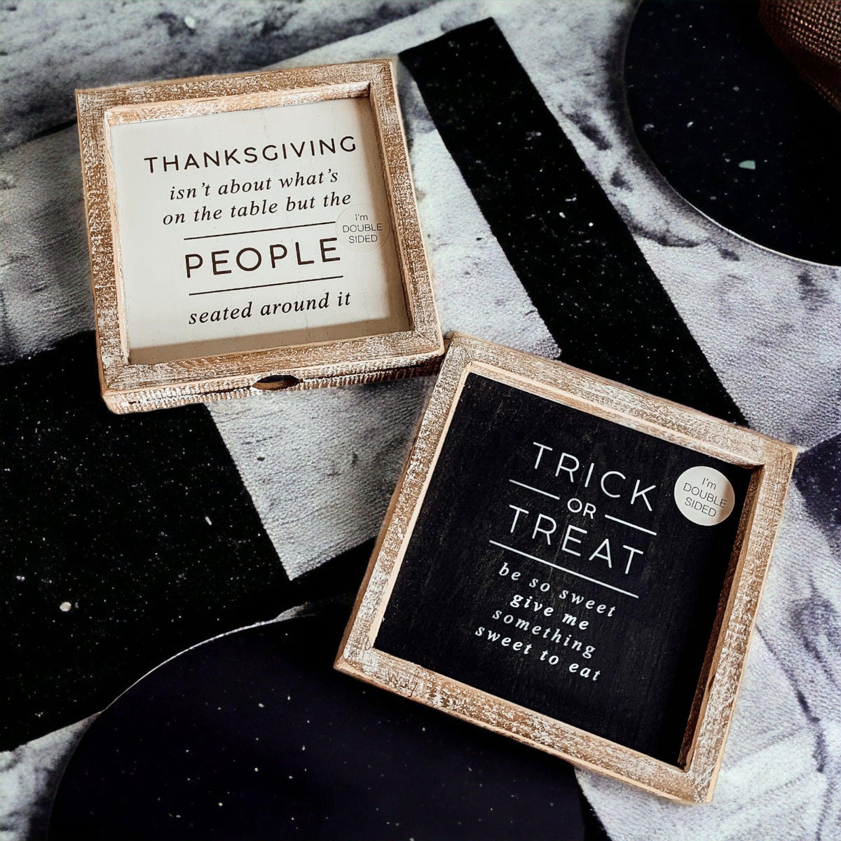 Double-Sided Halloween & Thanksgiving Sign