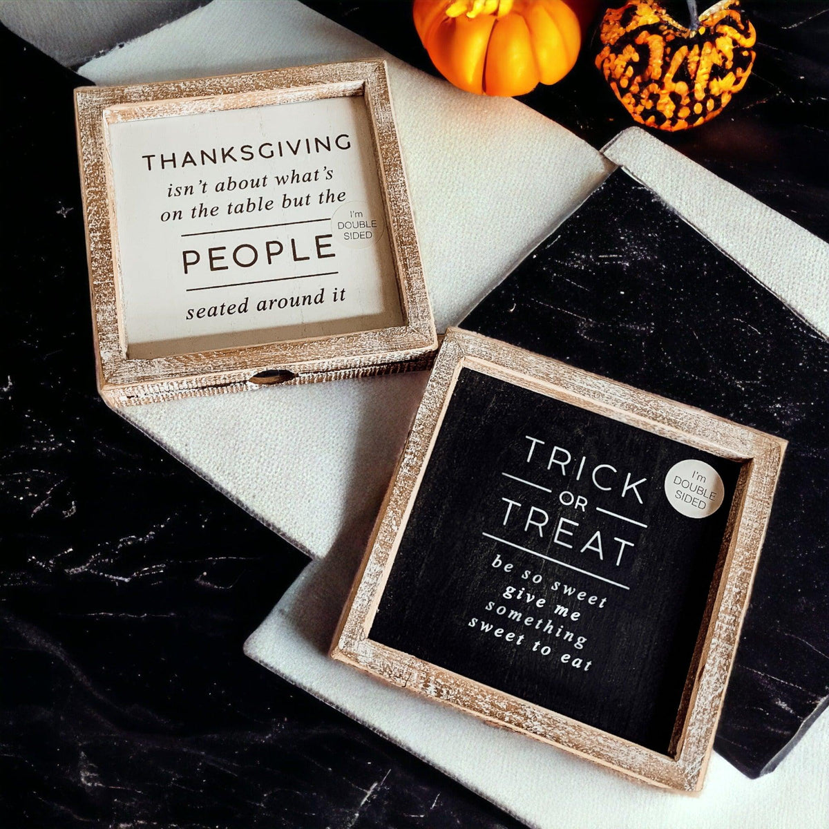 Double-Sided Halloween & Thanksgiving Sign