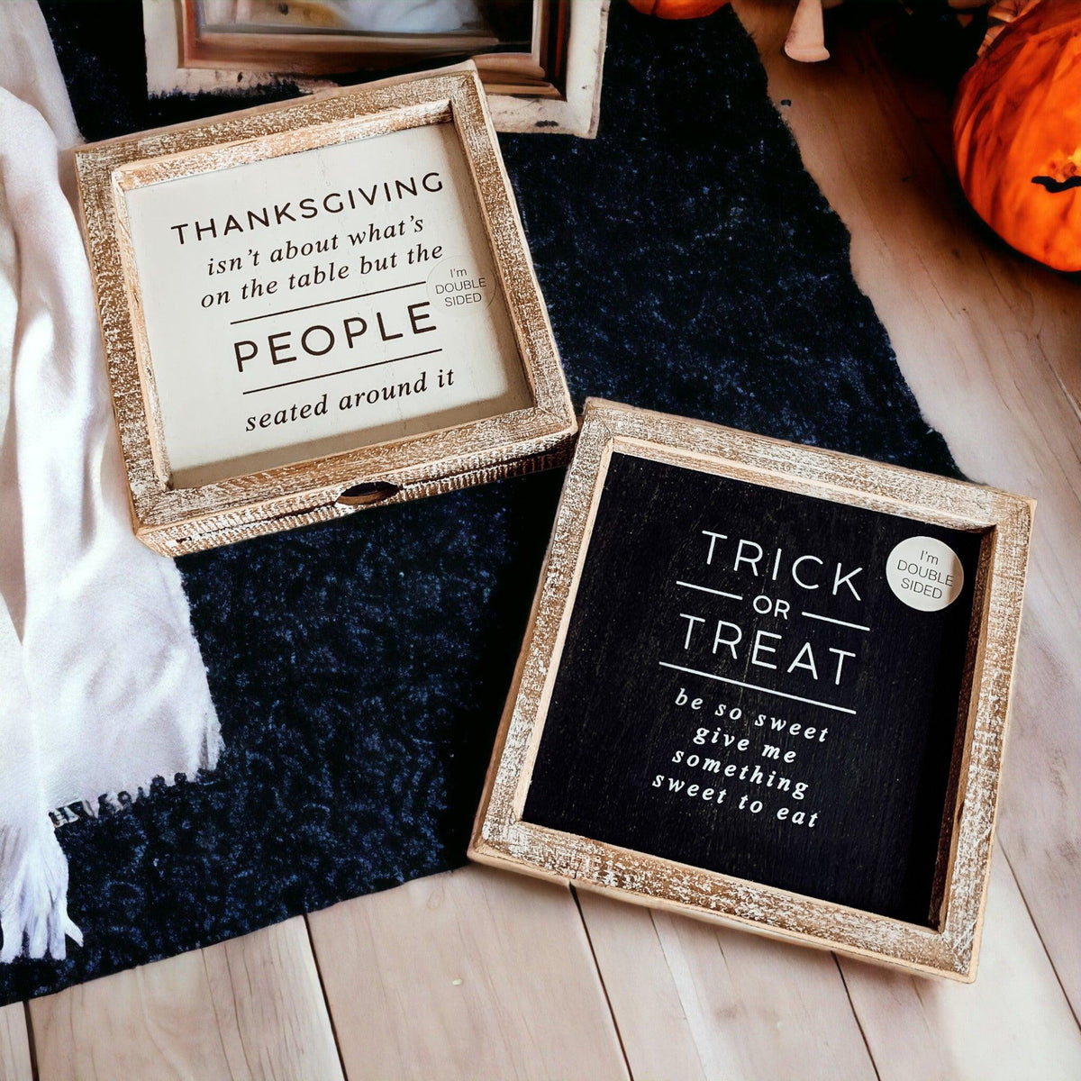 Double-Sided Halloween & Thanksgiving Sign