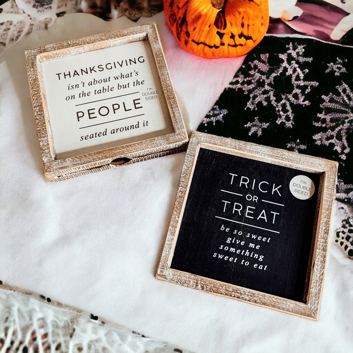 Double-Sided Halloween & Thanksgiving Sign