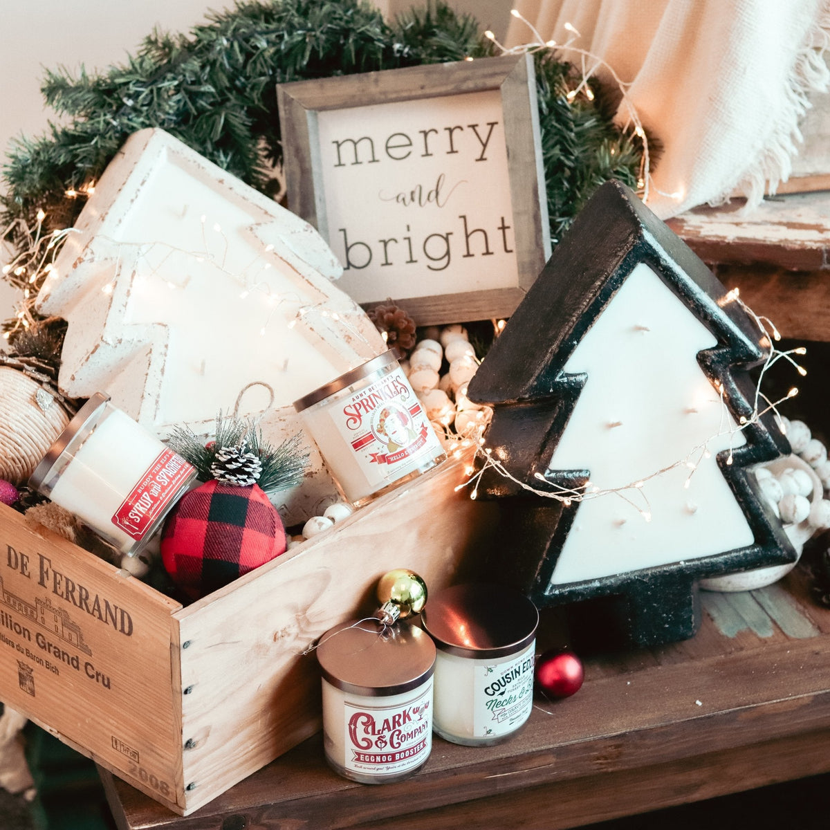 Christmas Tree Ceramic Bowl Soy Candle — Cedar Mountain
