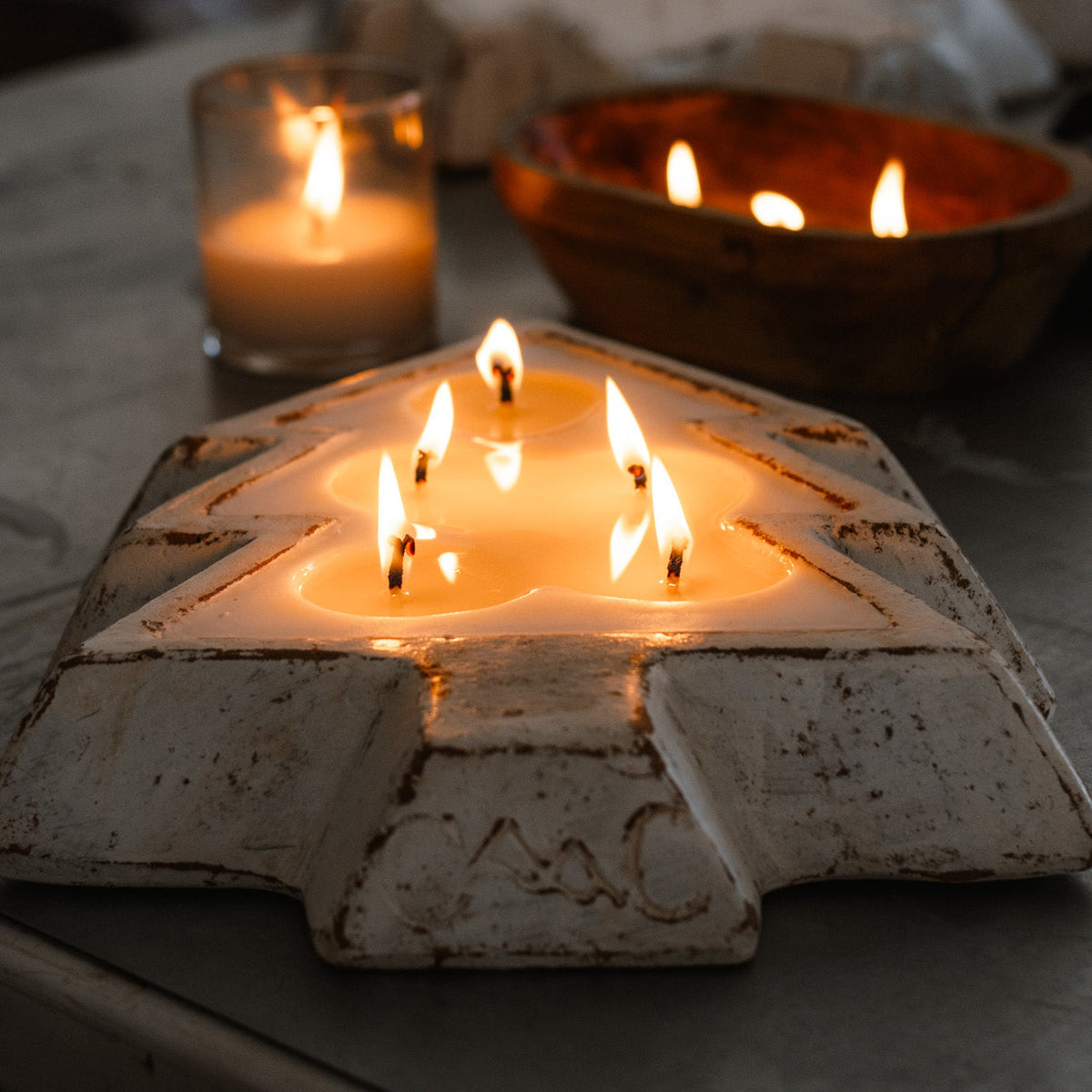 Christmas Tree Ceramic Bowl Soy Candle — Cedar Mountain