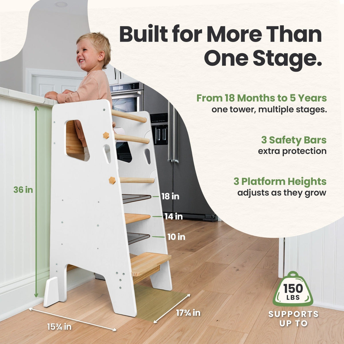 Adjustable Montessori Toddler Tower