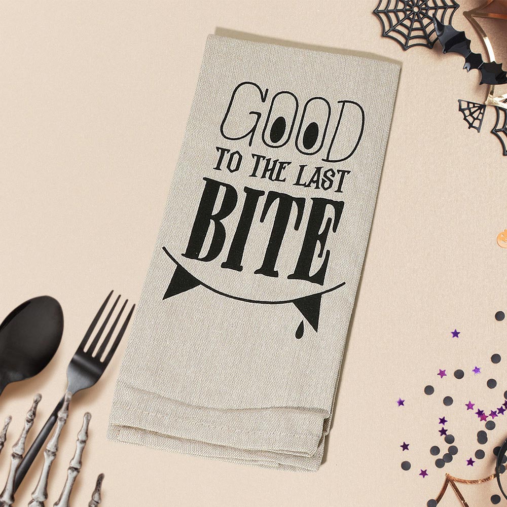 Good to the Last Bite Halloween Kitchen Towel