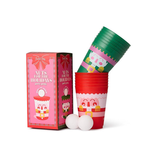 Christmas Nutcracker Pong Party Set — 12 Cups & 2 Balls