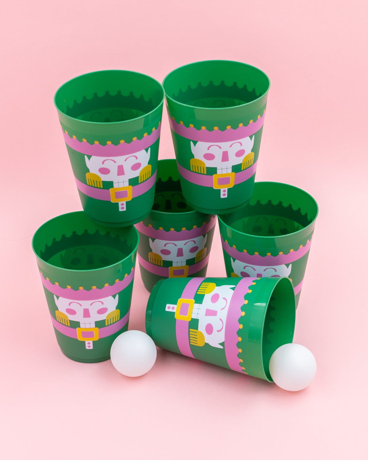 Christmas Nutcracker Pong Party Set — 12 Cups & 2 Balls