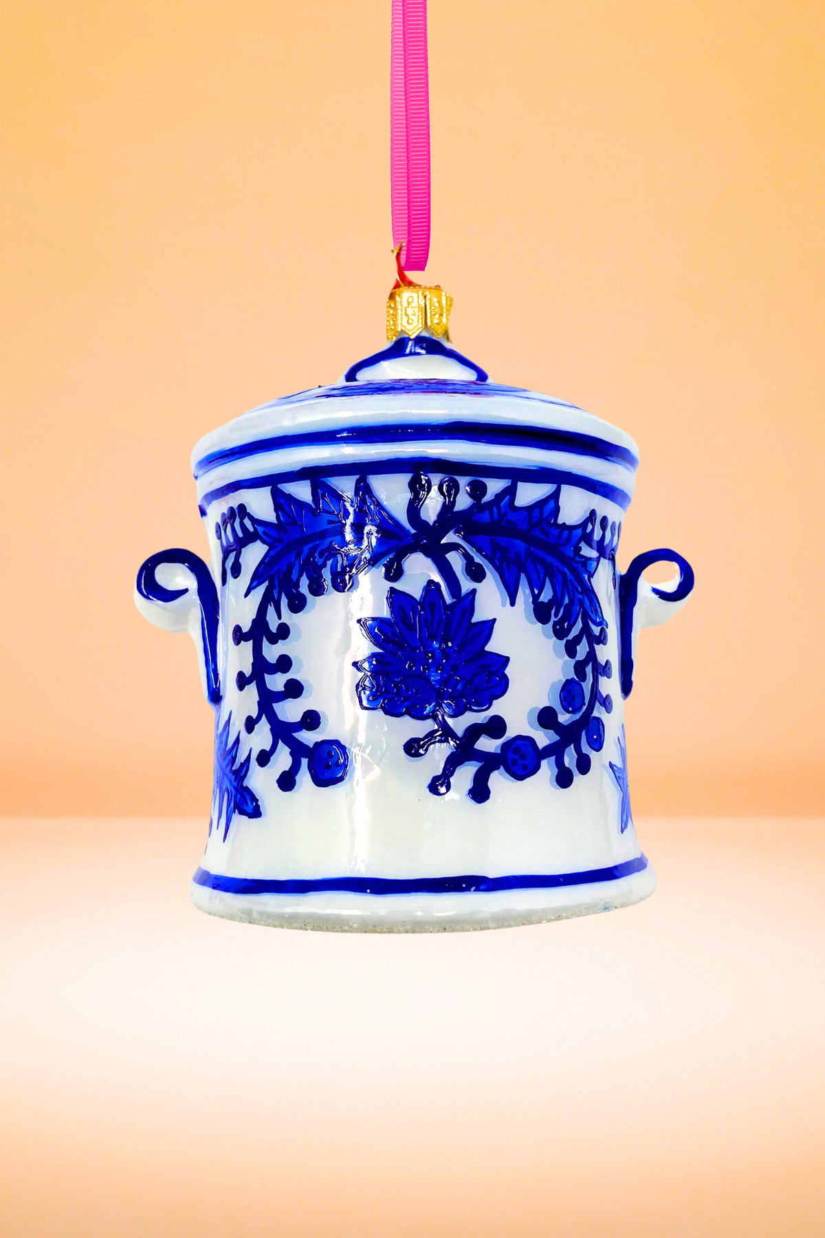 Rossi Blue & White Glass Christmas Ornament
