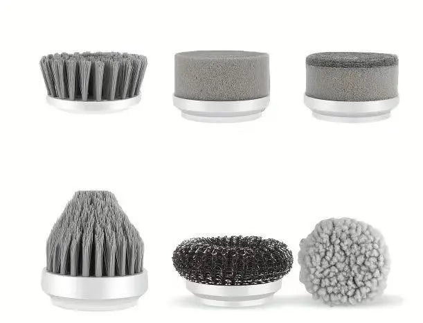 USB Rechargeable Handheld Spin Scrubber with 5 Heads