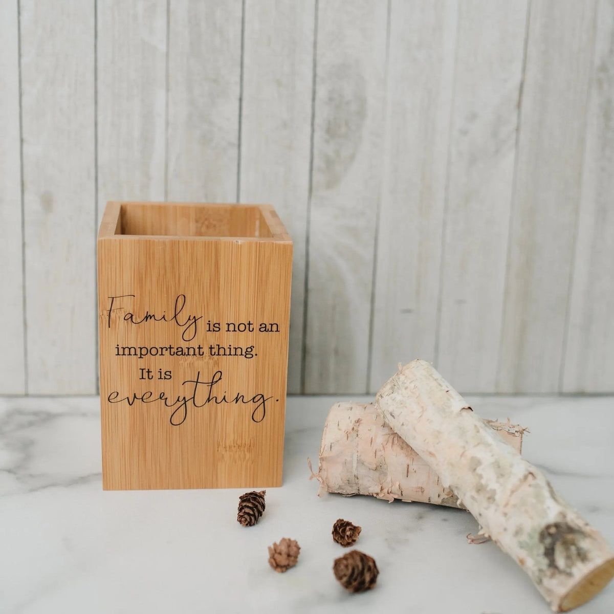 Bamboo Kitchen Utensil Holder – Family Quote