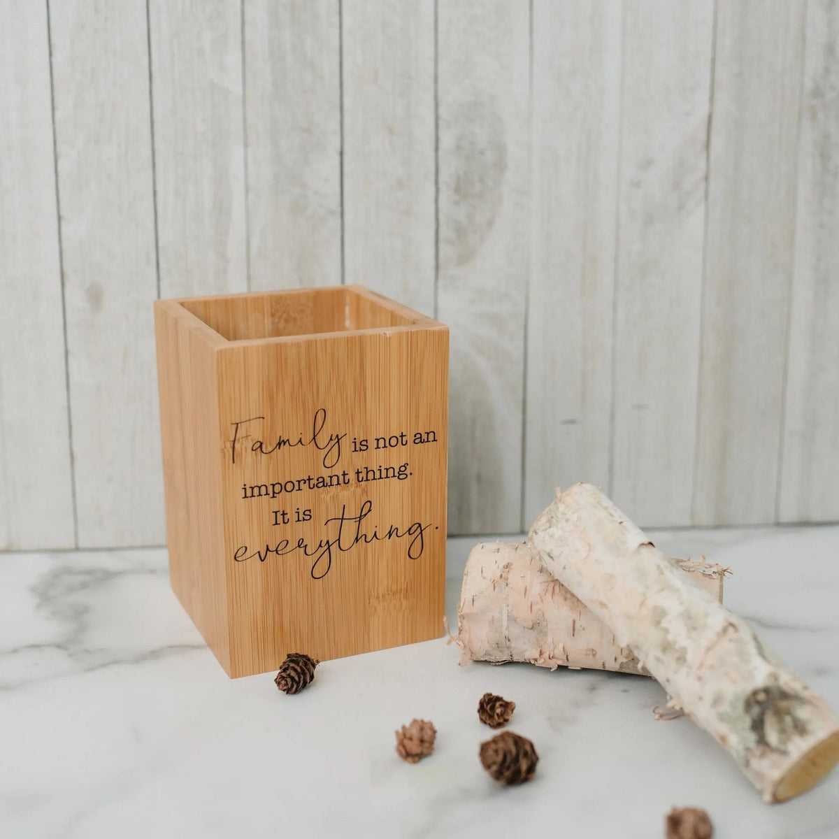Bamboo Kitchen Utensil Holder – Family Quote