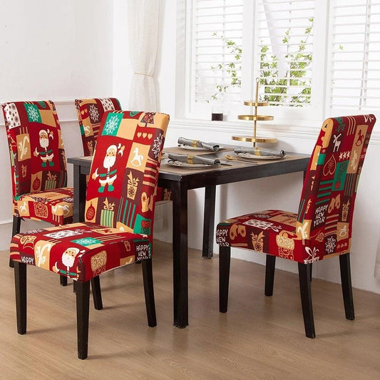 Christmas Stretch Chair Covers – Multiple Pack Sizes