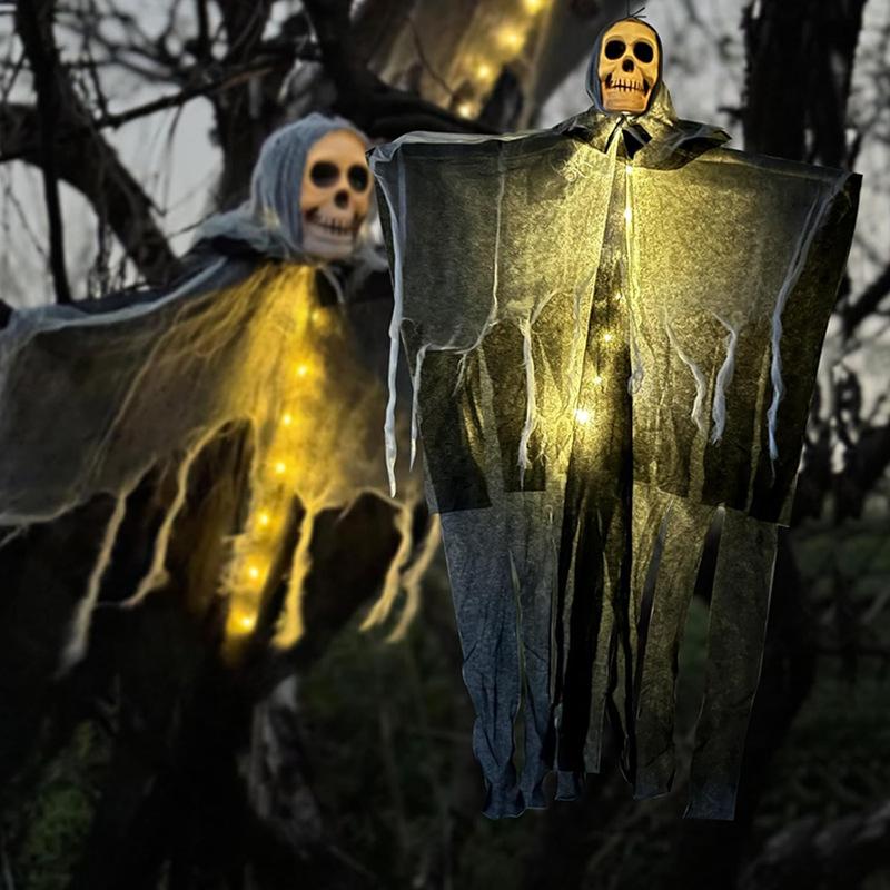 Hanging Ghost & Skull Halloween Decoration