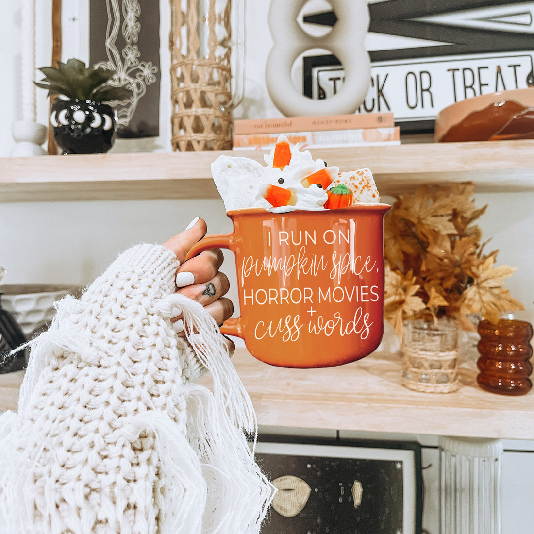 Pumpkin Spice & Horror Movies Ceramic Mug