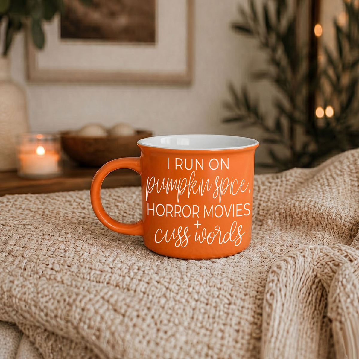 Pumpkin Spice & Horror Movies Ceramic Mug