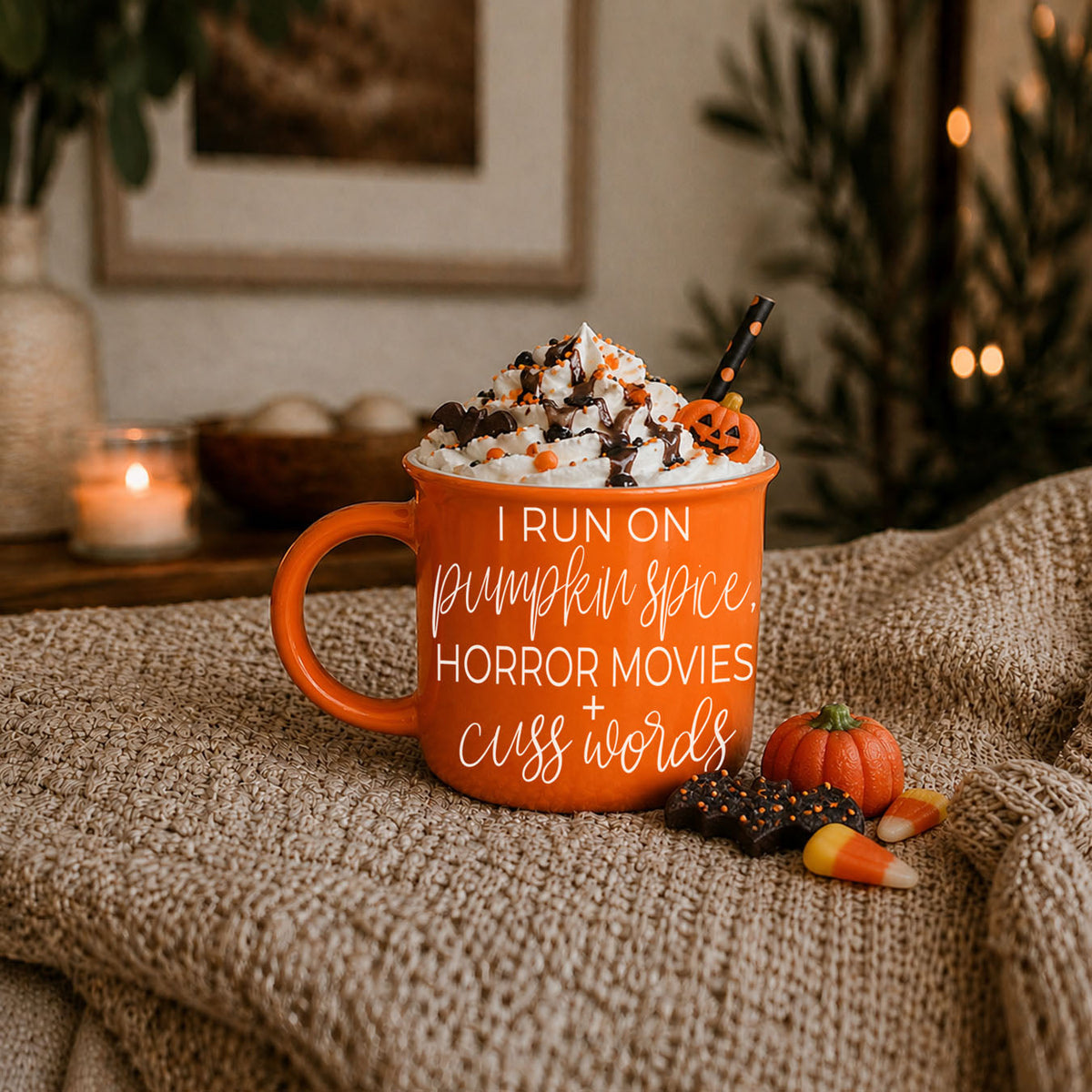 Pumpkin Spice & Horror Movies Ceramic Mug