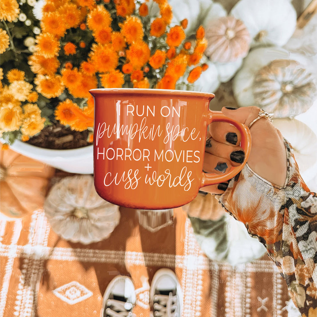 Pumpkin Spice & Horror Movies Ceramic Mug