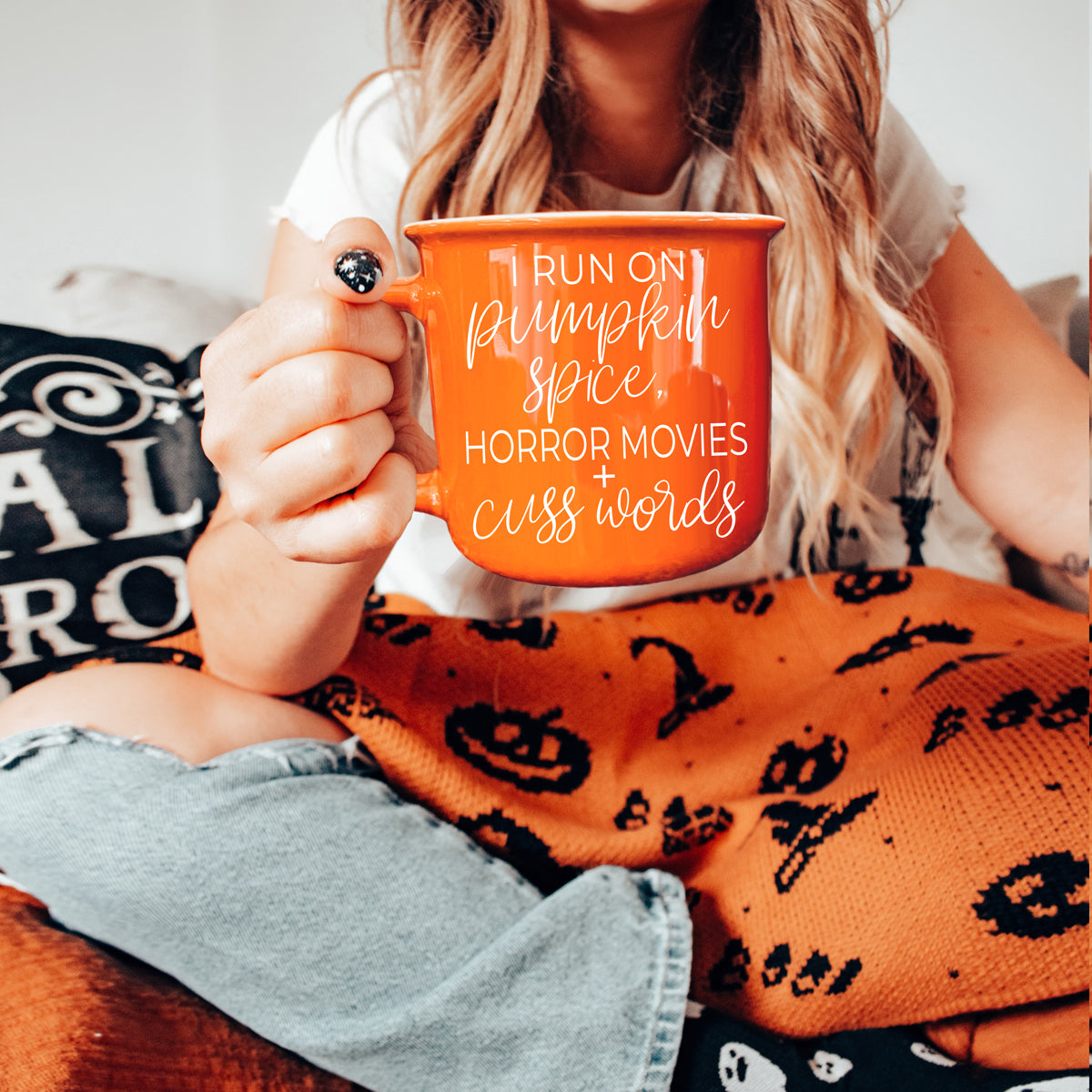 Pumpkin Spice & Horror Movies Ceramic Mug