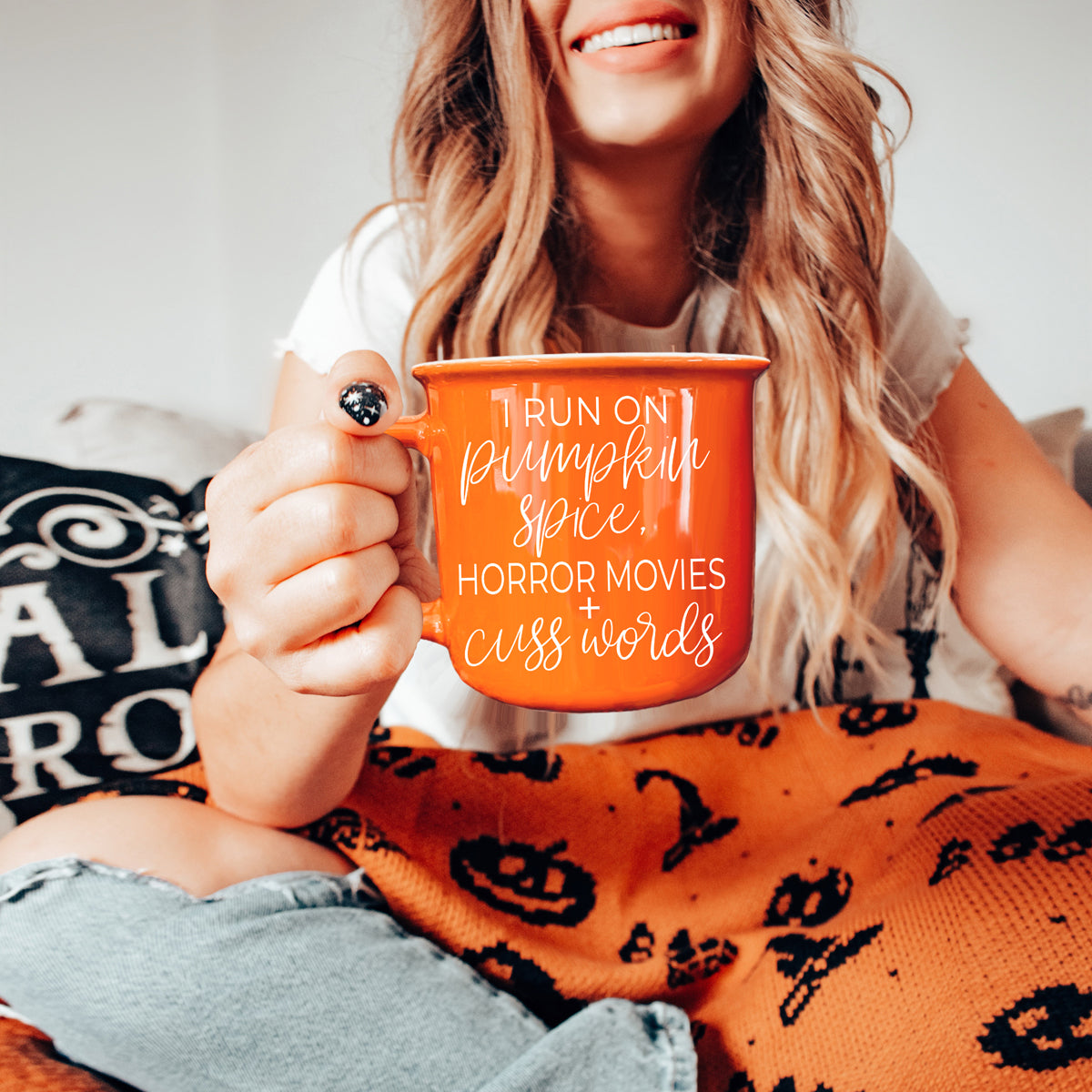 Pumpkin Spice & Horror Movies Ceramic Mug