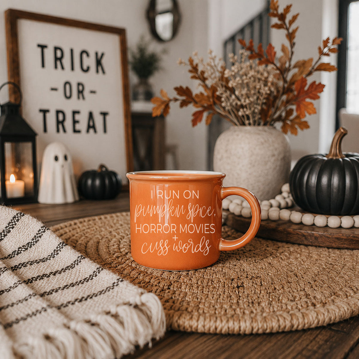 Pumpkin Spice & Horror Movies Ceramic Mug