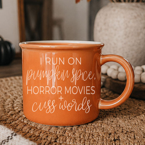Pumpkin Spice & Horror Movies Ceramic Mug
