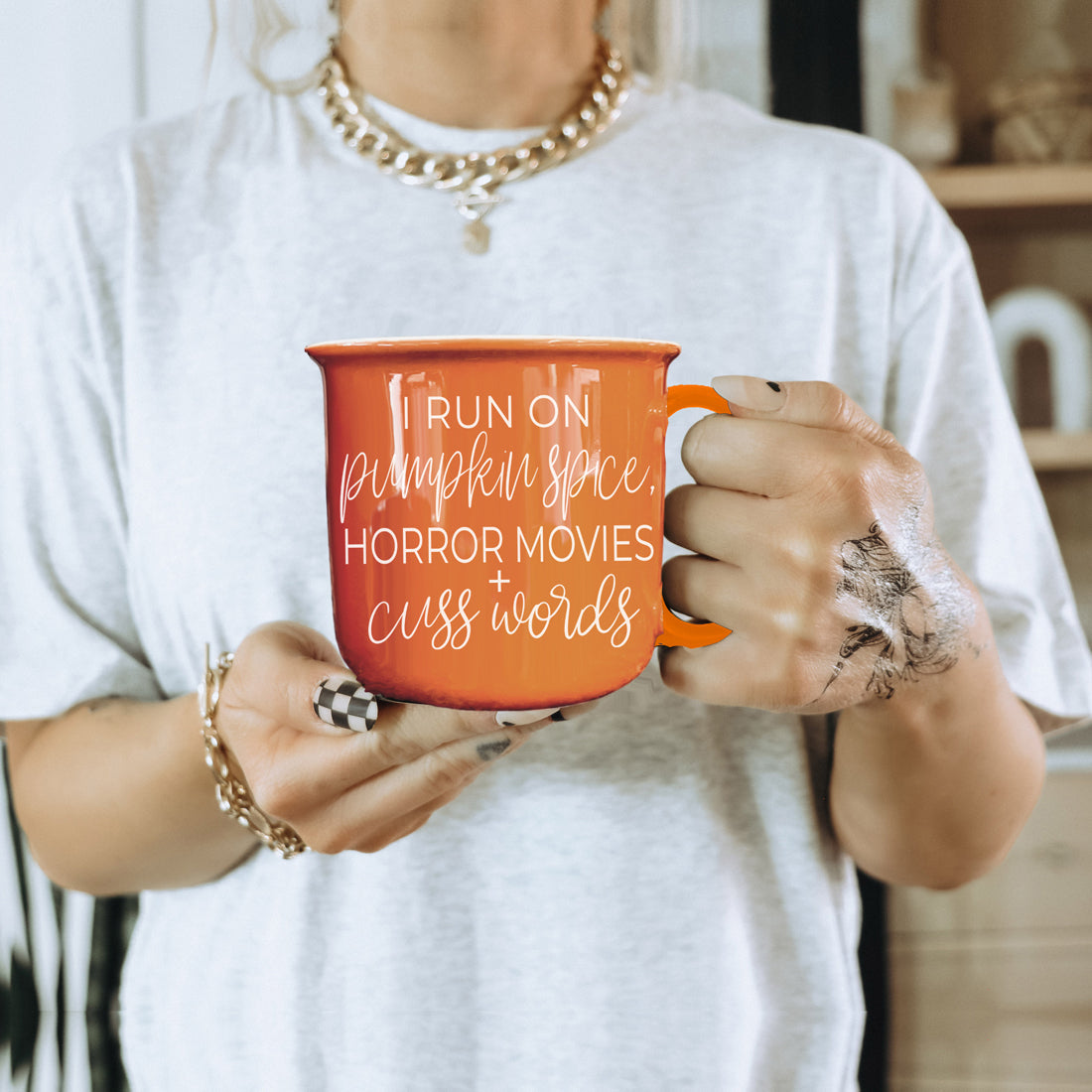 Pumpkin Spice & Horror Movies Ceramic Mug