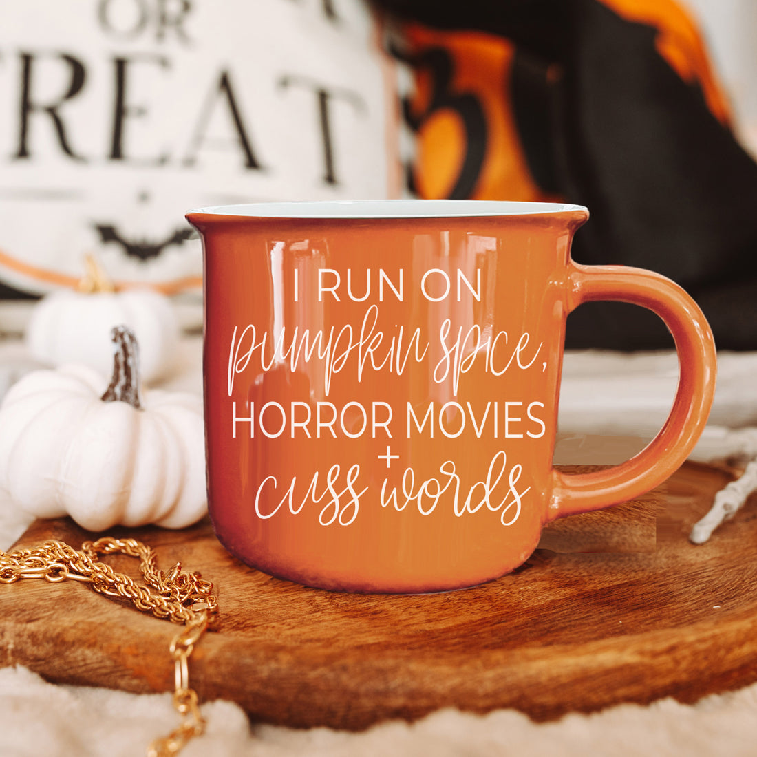 Pumpkin Spice & Horror Movies Ceramic Mug