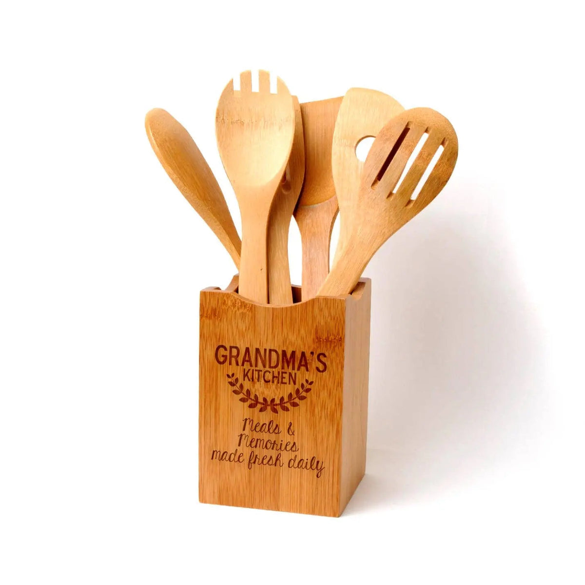 Bamboo Kitchen Utensil Holder – Grandma’s Kitchen