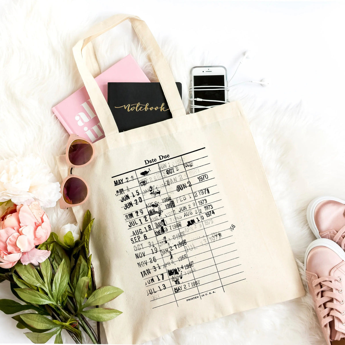 Library Checkout Canvas Tote Bag