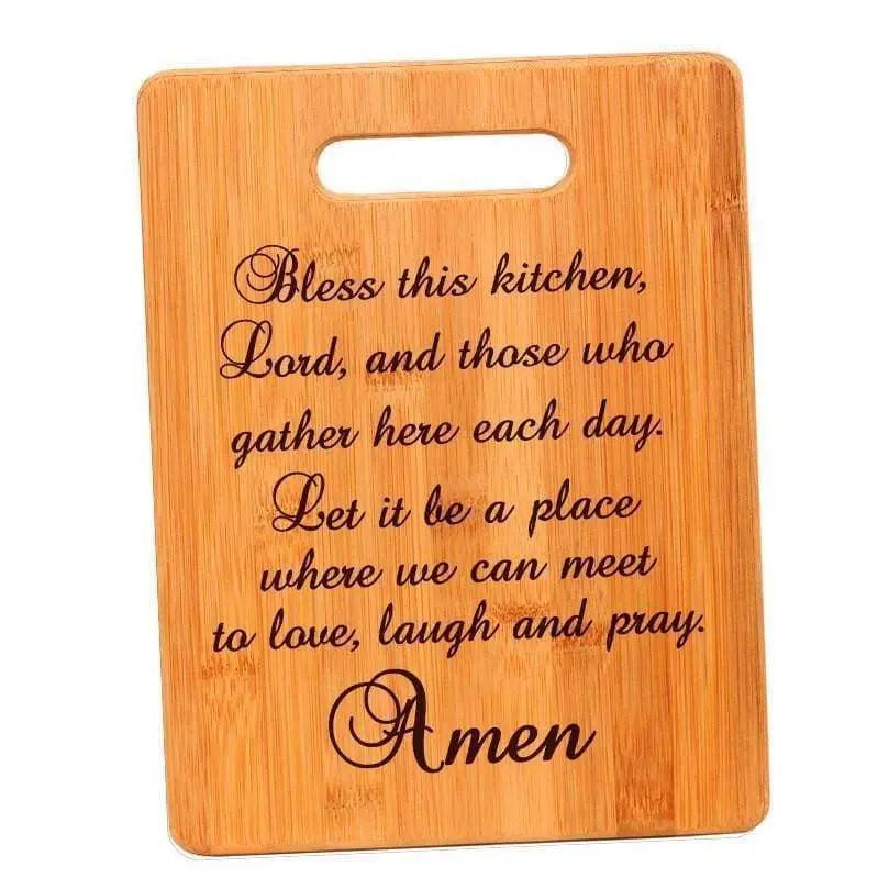 Kitchen Prayer Bamboo Cutting Board