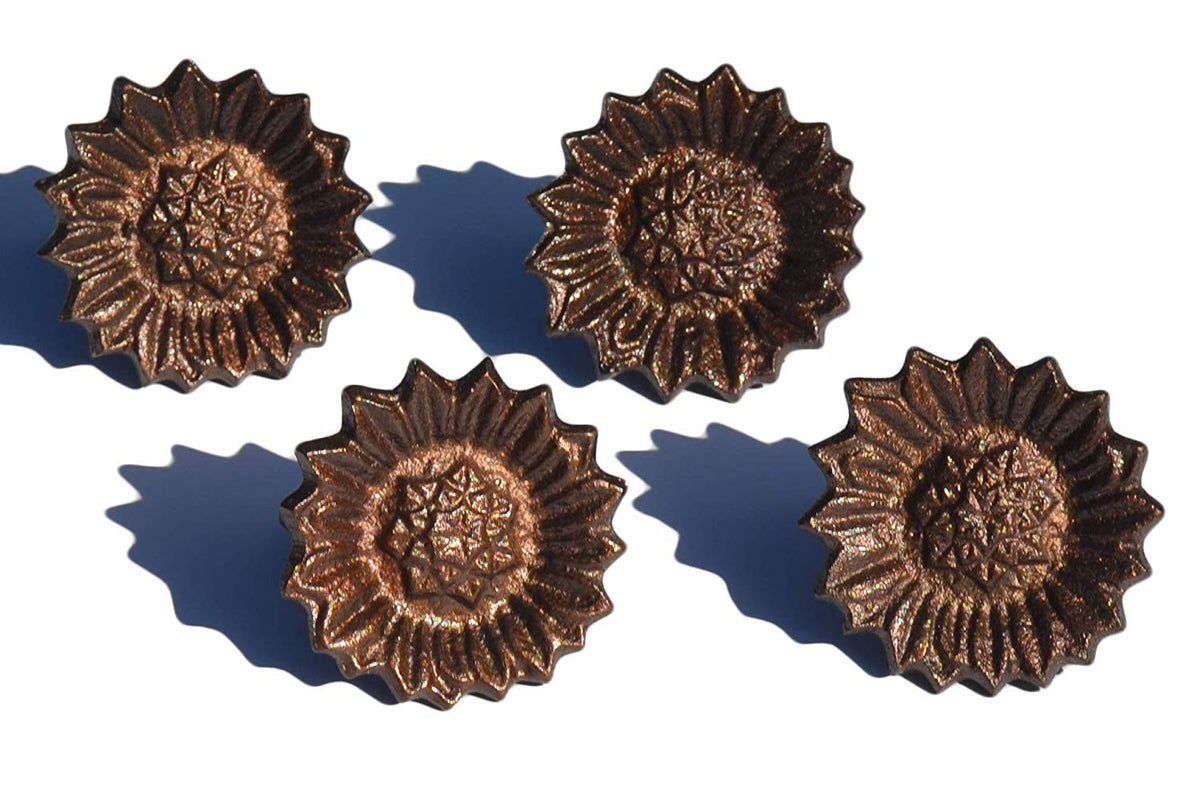 Vibhsa Antique Sunflower Napkin Rings — Set of 4
