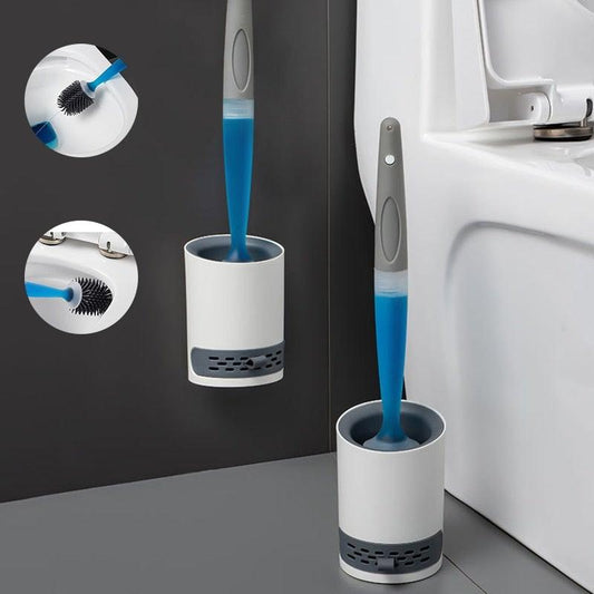 Wall-Mounted Silicone Toilet Brush Set