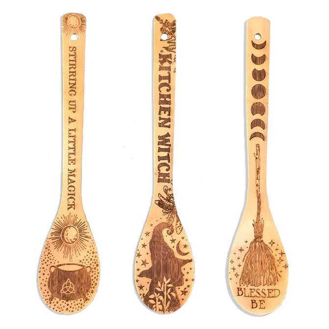Witchy Bamboo Spoon & Kitchen Mitts