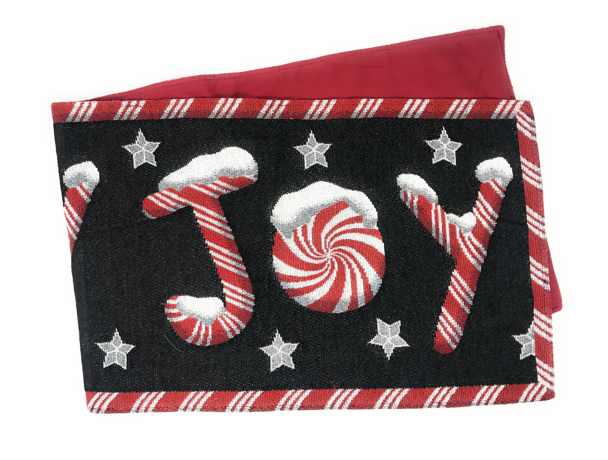 Peppermint Joy Christmas Tapestry Table Runner